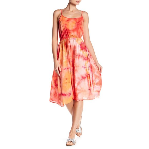 Papillon Tie Dye Sundress Pink Orange Fuschia M Women’s  Summer - Picture 1 of 16